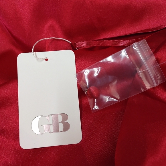 GB Women's Red Social Cowl Halter Neck Satin Mini Dress Size 11 NWT - Picture 7 of 9